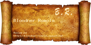 Blondner Romola névjegykártya